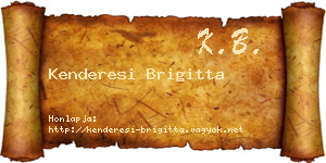 Kenderesi Brigitta névjegykártya