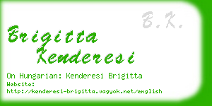 brigitta kenderesi business card